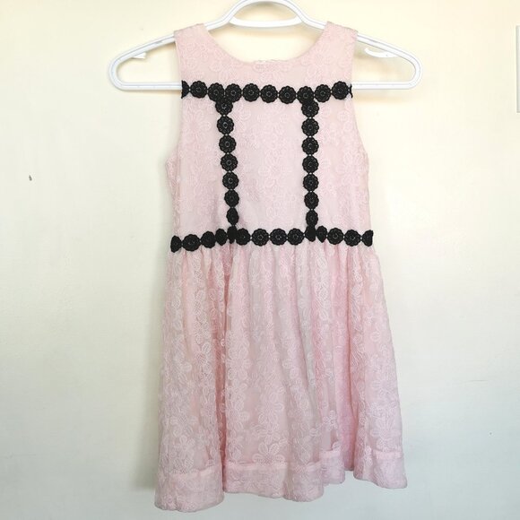 Kate Spade Pink and Black Lace Dress - Girls Size 8 - Picture 1 of 5